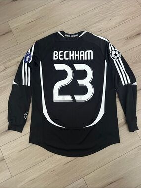 Real Madrid Beckham 2006/07 Black Long Sleeve Jersey Men